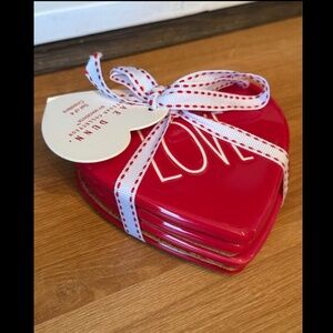 Rae Dunn Set of 4 Heart Love Coasters ♥️